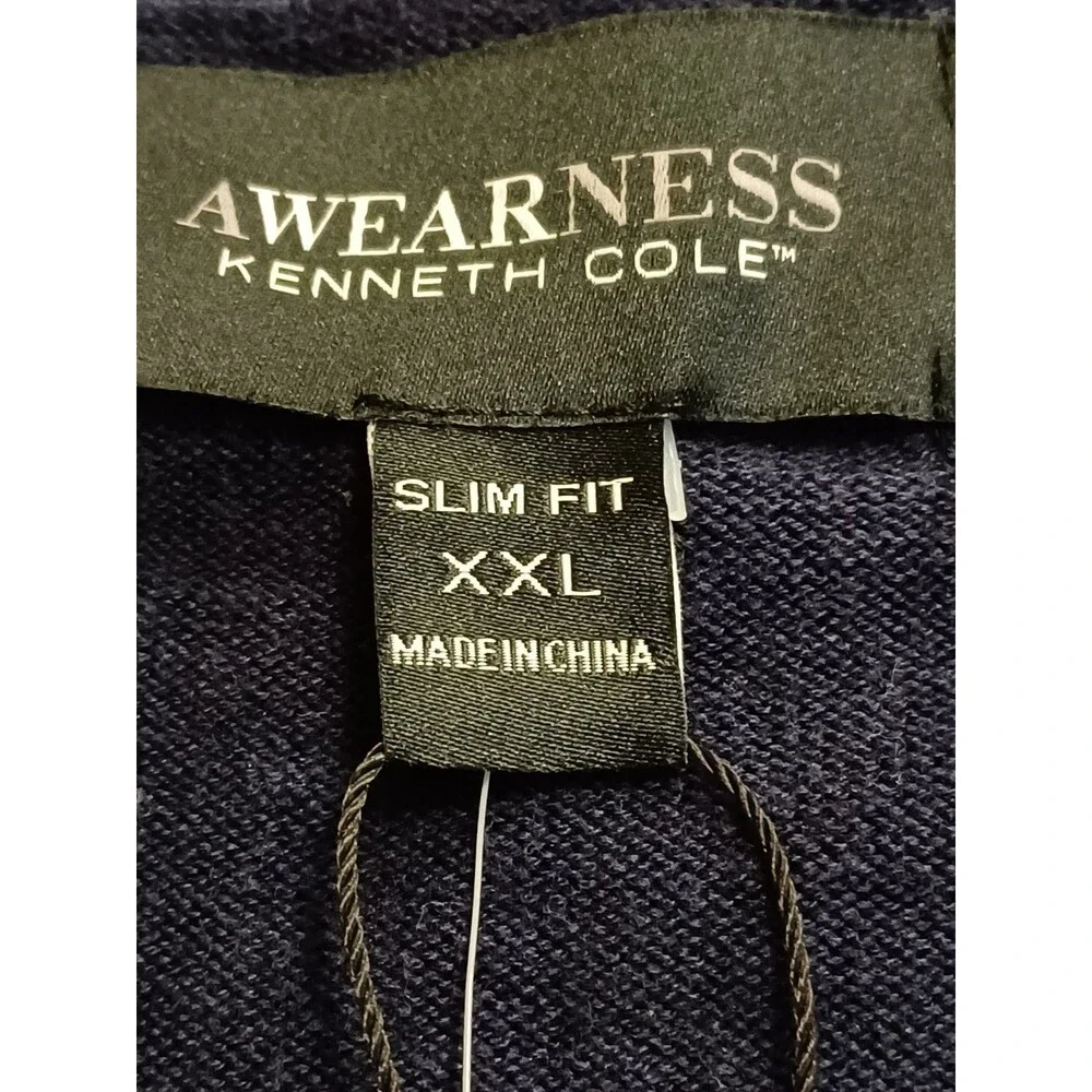 Kenneth Cole Men's Blue NWT Awareness V-neck  Pullover Sweater Size XXL